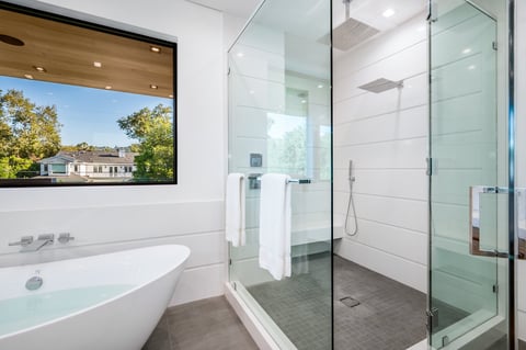 Modern corner shower