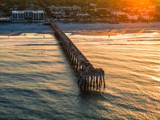 Beautiful California coastal beach at sunset