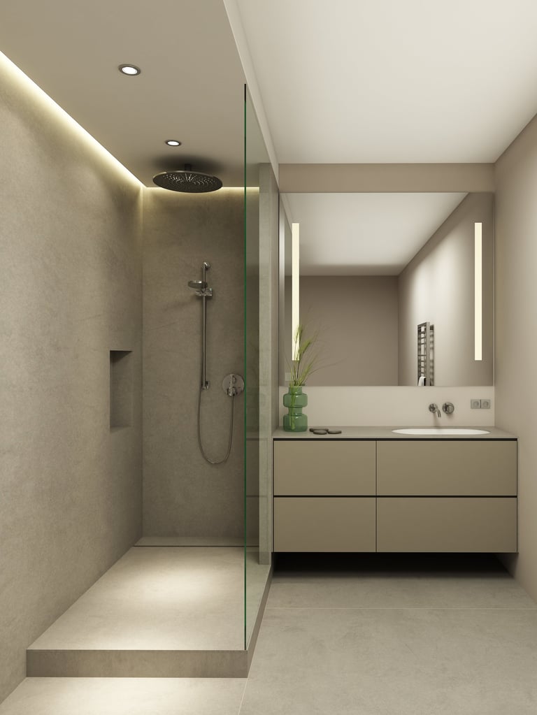 3d rendering of a modern bathroom