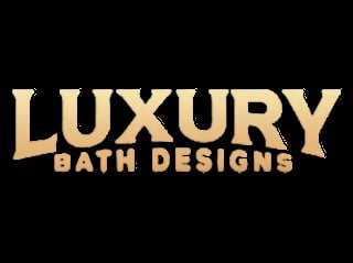 Luxury Bath Designs logo in gold text on black background